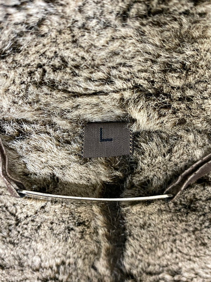 【中古品】【メンズ】 BRANDON THOMAS ブランドン トーマス MOUTON LONG COAT ムートン ロング コート アウター 146-260918-hu-36-min サイズ：L カラー：ブラウン 万代Net店