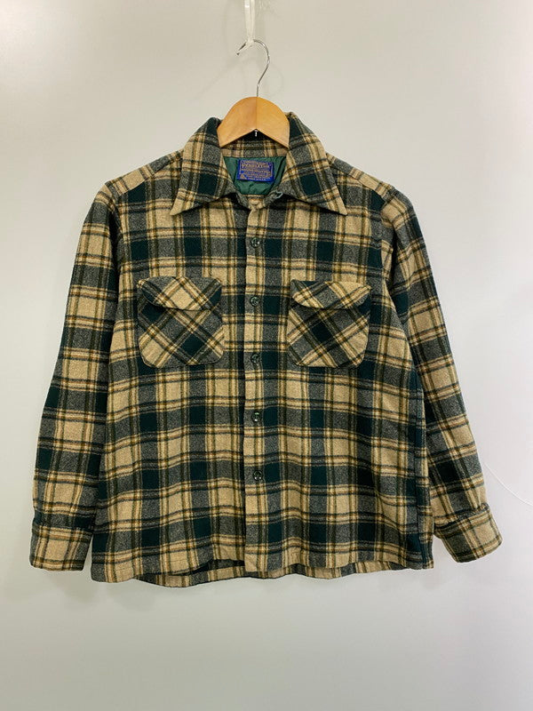 【現状渡し品】【メンズ】 PENDLETON ペンドルトン PENDLETON ペンドルトン 70S WOOL CHECK SHIRT ウールチェックシャツ 146-260408-zi-19-min サイズ：M カラー：グリーン/ベージュ 万代Net店