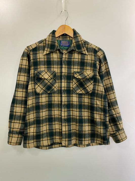 【現状渡し品】【メンズ】 PENDLETON ペンドルトン PENDLETON ペンドルトン 70S WOOL CHECK SHIRT ウールチェックシャツ 146-260408-zi-19-min サイズ：M カラー：グリーン/ベージュ 万代Net店