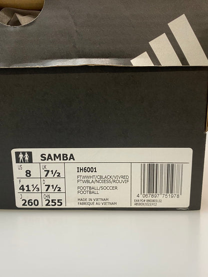 【中古美品】【メンズ】 adidas アディダス SAMBA IH6001 サンバ スニーカー 靴 161-251226-yn-05-min サイズ：26.0cm カラー：FTWWHT/CBLACK/VIVRED 万代Net店