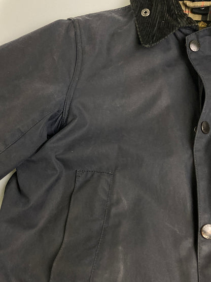 【現状渡し品】【メンズ】 Barbour バーブァー 4146203 SL BORDER OILED JACKET ボーダーオイルドジャケット 144-251227-zi-46-min サイズ：36 カラー：ネイビー 万代Net店