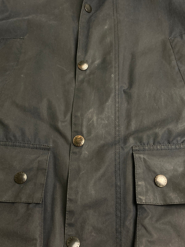 【現状渡し品】【メンズ】 Barbour バーブァー 4146203 SL BORDER OILED JACKET ボーダーオイルドジャケット 144-251227-zi-46-min サイズ：36 カラー：ネイビー 万代Net店