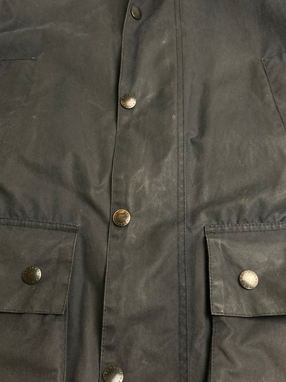 【現状渡し品】【メンズ】 Barbour バーブァー 4146203 SL BORDER OILED JACKET ボーダーオイルドジャケット 144-251227-zi-46-min サイズ：36 カラー：ネイビー 万代Net店