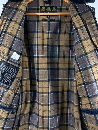 【現状渡し品】【メンズ】 Barbour バーブァー 4146203 SL BORDER OILED JACKET ボーダーオイルドジャケット 144-251227-zi-46-min サイズ：36 カラー：ネイビー 万代Net店