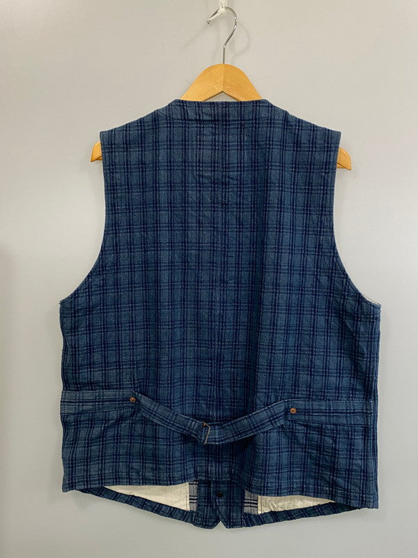 【中古品】【メンズ】 STUDIO D'ARTISAN ステュディオ ダ ルチザン DENIM CHECK KASE DYE VEST デニムチェック カセ染めベスト D4463 メンズ トップス 145-260704-hu-50-min サイズ：42 カラー：ブルー系（チェック） 万代Net店