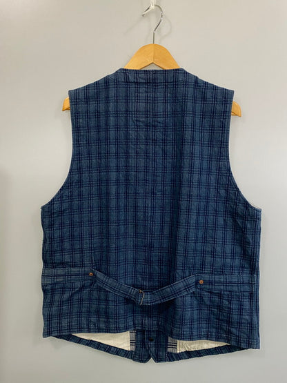 【中古品】【メンズ】 STUDIO D'ARTISAN ステュディオ ダ ルチザン DENIM CHECK KASE DYE VEST デニムチェック カセ染めベスト D4463 メンズ トップス 145-260704-hu-50-min サイズ：42 カラー：ブルー系（チェック） 万代Net店