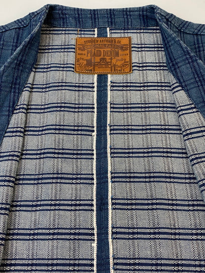 【中古品】【メンズ】 STUDIO D'ARTISAN ステュディオ ダ ルチザン DENIM CHECK KASE DYE VEST デニムチェック カセ染めベスト D4463 メンズ トップス 145-260704-hu-50-min サイズ：42 カラー：ブルー系（チェック） 万代Net店