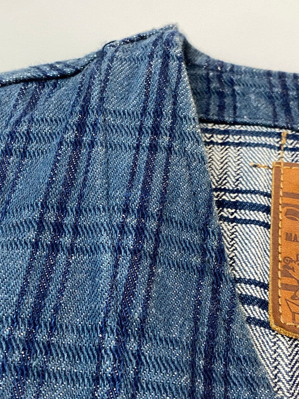 【中古品】【メンズ】 STUDIO D'ARTISAN ステュディオ ダ ルチザン DENIM CHECK KASE DYE VEST デニムチェック カセ染めベスト D4463 メンズ トップス 145-260704-hu-50-min サイズ：42 カラー：ブルー系（チェック） 万代Net店