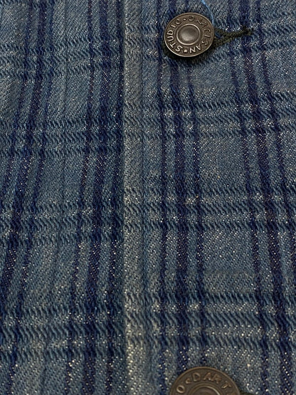 【中古品】【メンズ】 STUDIO D'ARTISAN ステュディオ ダ ルチザン DENIM CHECK KASE DYE VEST デニムチェック カセ染めベスト D4463 メンズ トップス 145-260704-hu-50-min サイズ：42 カラー：ブルー系（チェック） 万代Net店