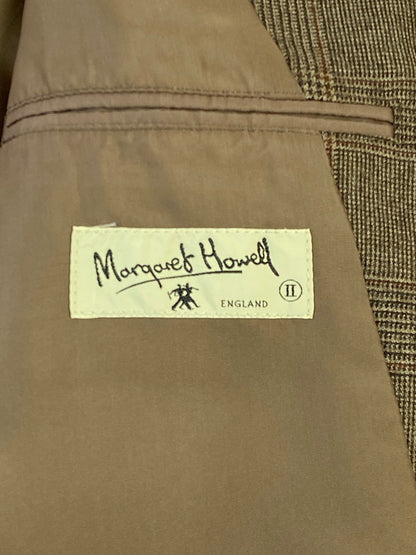 【中古品】【レディース】 MARGARET HOWELL マーガレットハウエル CHECK JACKET 筆記体白タグ チェック ジャケット レディース ヴィンテージ 169-260322-em-37-min サイズ：2 カラー：ブラウン系 万代Net店