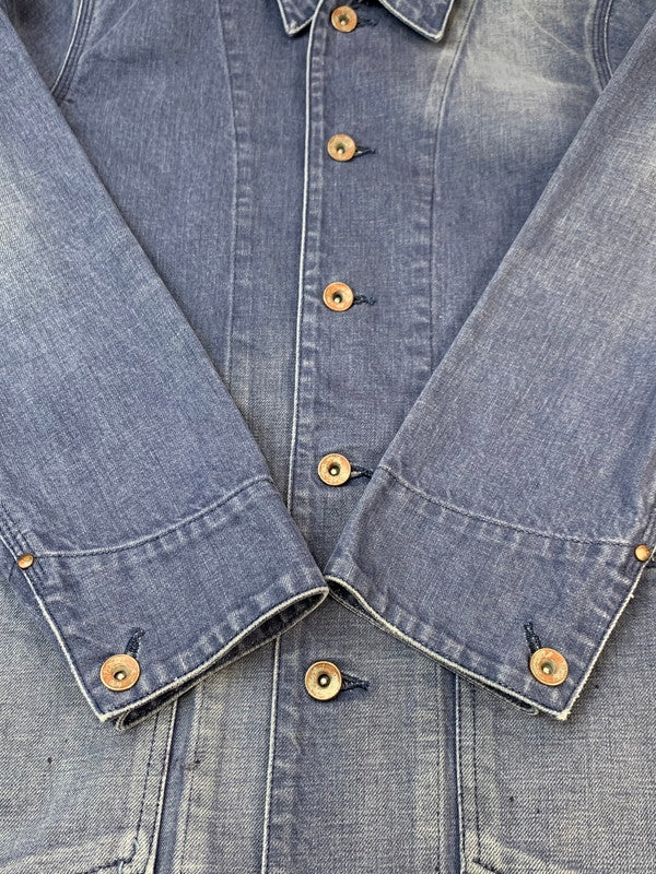 【中古品】【メンズ】 CHIMALA チマラ ヴィンテージ加工 デニム カバーオール メンズ アウター 140-260703-hu-36-min サイズ：XS カラー：ブルーインディゴ 万代Net店