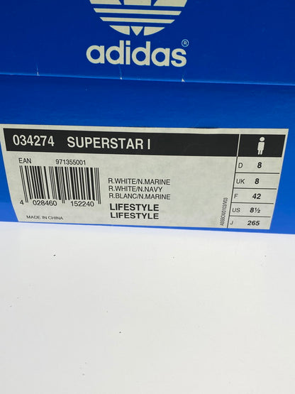 【現状渡し品】【メンズ】 adidas アディダス 034274 SUPER STER1 靴 シューズ SNEAKERS スニーカー 161-251225-zi-03-min サイズ：26.5㎝ カラー：ホワイト/ネイビー 万代Net店
