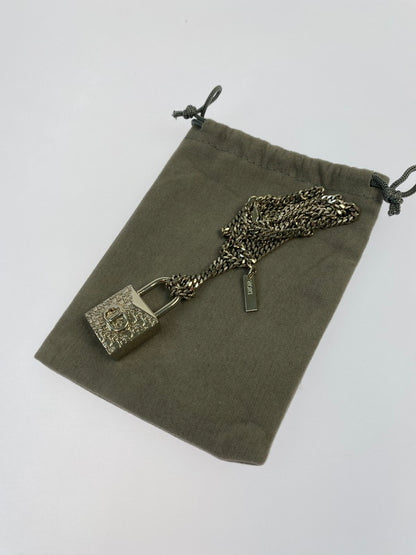 【中古品】【レディース】 Christian Dior クリスチャンディオール オブリーク CDアイコン パドロック ネックレス アクセサリー ペンダント 182-251231-kk-19-min カラー：シルバー 万代Net店