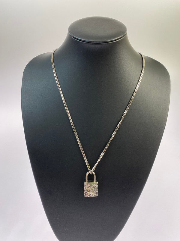 【中古品】【レディース】 Christian Dior クリスチャンディオール オブリーク CDアイコン パドロック ネックレス アクセサリー ペンダント 182-251231-kk-19-min カラー：シルバー 万代Net店