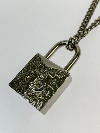 【中古品】【レディース】 Christian Dior クリスチャンディオール オブリーク CDアイコン パドロック ネックレス アクセサリー ペンダント 182-251231-kk-19-min カラー：シルバー 万代Net店