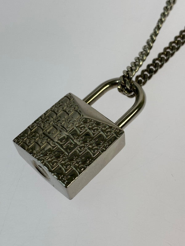 【中古品】【レディース】 Christian Dior クリスチャンディオール オブリーク CDアイコン パドロック ネックレス アクセサリー ペンダント 182-251231-kk-19-min カラー：シルバー 万代Net店