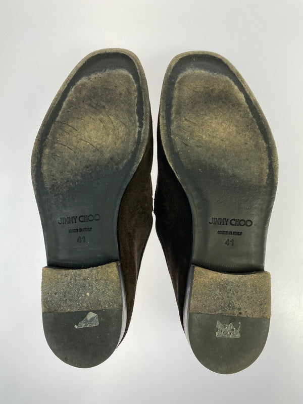 【中古品】【メンズ】 JIMMY CHOO ジミーチュウ DIAMOND TILDA LOAFER ダイアモンド ティルダ ローファー 164-251225-zi-08-min サイズ：41 カラー：ブラウン 万代Net店