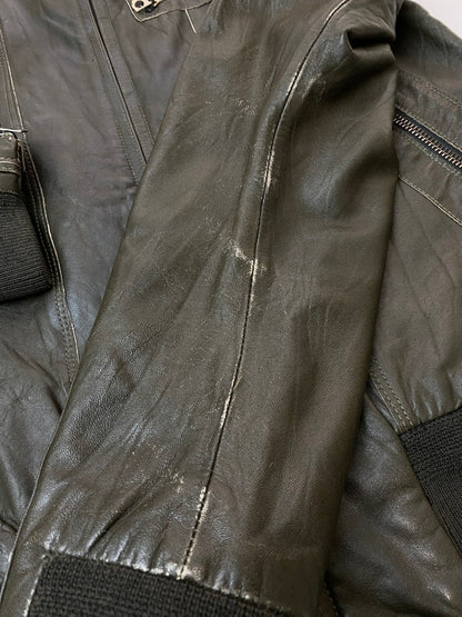 【中古品】【メンズ】 Grime effect グライム　エフェクト LEATHER JACKET レザー ジャケット メンズ アウター 馬皮 ジップアップ 146-260106-em-19-min サイズ：M カラー：ブラウン 万代Net店