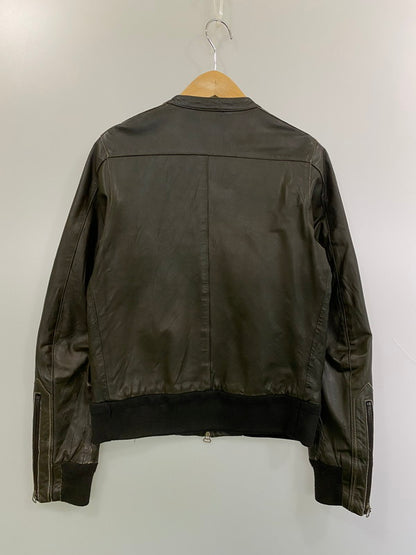 【中古品】【メンズ】 Grime effect グライム　エフェクト LEATHER JACKET レザー ジャケット メンズ アウター 馬皮 ジップアップ 146-260106-em-19-min サイズ：M カラー：ブラウン 万代Net店