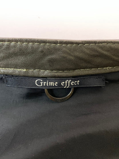 【中古品】【メンズ】 Grime effect グライム　エフェクト LEATHER JACKET レザー ジャケット メンズ アウター 馬皮 ジップアップ 146-260106-em-19-min サイズ：M カラー：ブラウン 万代Net店
