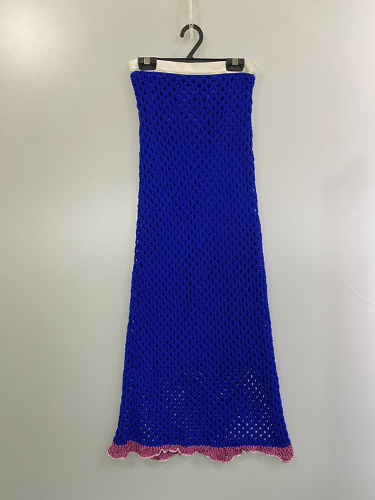 【中古品】【レディース】 MM6 エムエムシックス S52MA0032 KNIT SKIRT ニットスカート 171-251227-zi-28-min サイズ：M カラー：ブルー 万代Net店