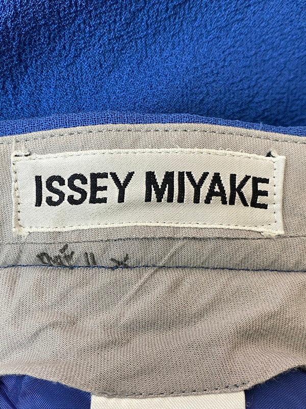 【中古品】【レディース】 ISSEY MIYAKE イッセイミヤケ IM61-FF122 WOOL WIDE PANT ウールワイドパンツ 171-251227-zi-29-min サイズ：L カラー：ブルー 万代Net店