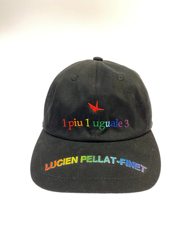 【中古品】【メンズ】 1piu1uguale3 ウノピュウノウグァーレトレ × LUCIEN PELLAT-FINET ルシアンぺラフィネ 別注 コラボ LOGO CAP MRG413 ロゴキャップ 帽子 185-251231-kk-09-min サイズ：F カラー：ブラック 万代Net店
