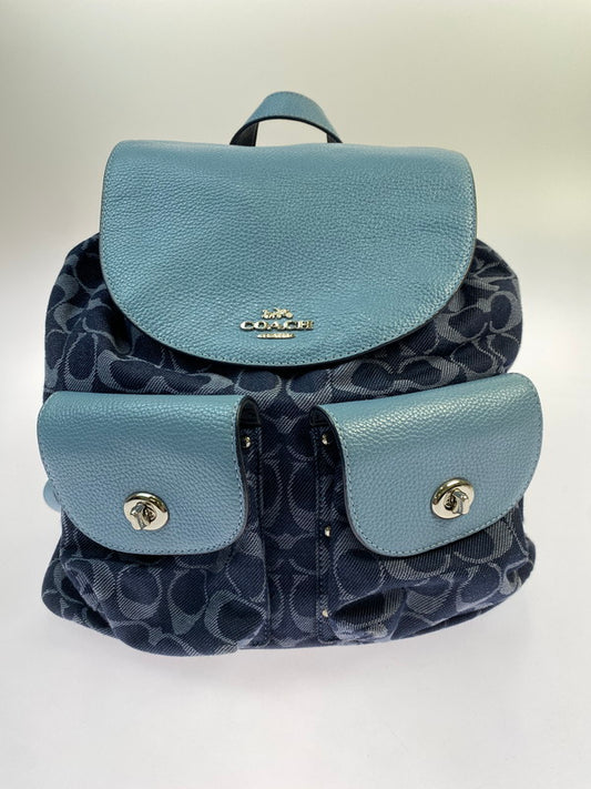 【中古品】【レディース】 COACH コーチ デニム シグネチャー リュック F25892 レザーコンビ リュックサック カバン 180-251228-em-34-min カラー：ブルー系 万代Net店