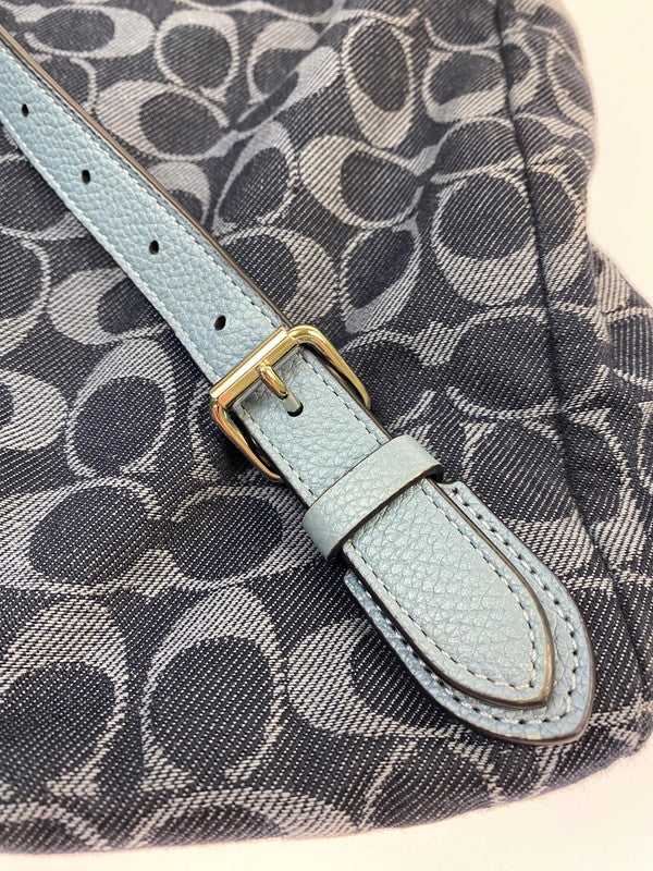 【中古品】【レディース】 COACH コーチ デニム シグネチャー リュック F25892 レザーコンビ リュックサック カバン 180-251228-em-34-min カラー：ブルー系 万代Net店