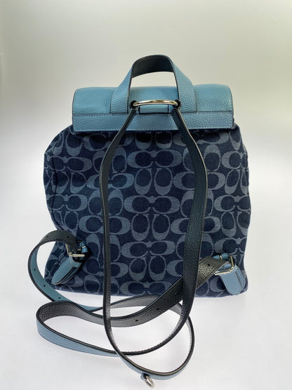 【中古品】【レディース】 COACH コーチ デニム シグネチャー リュック F25892 レザーコンビ リュックサック カバン 180-251228-em-34-min カラー：ブルー系 万代Net店