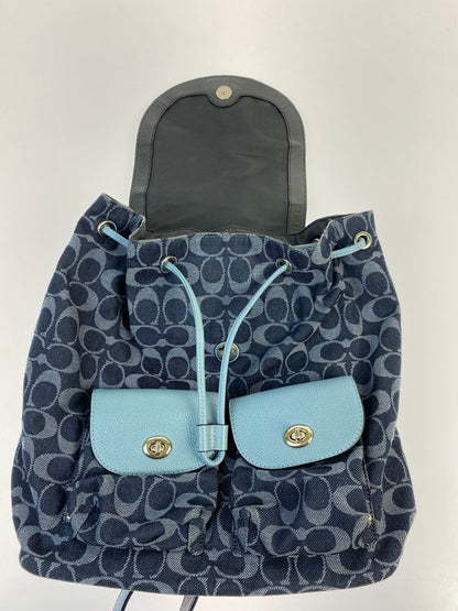 【中古品】【レディース】 COACH コーチ デニム シグネチャー リュック F25892 レザーコンビ リュックサック カバン 180-251228-em-34-min カラー：ブルー系 万代Net店