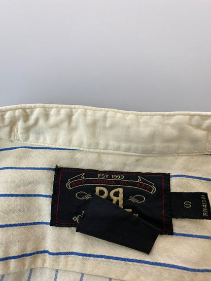 【現状渡し品】【メンズ】 RRL ダブルアールエル 90'S 三つ星 ノーカラー ストライプシャツ トップス 145-251227-zi-08-min サイズ：S 万代Net店