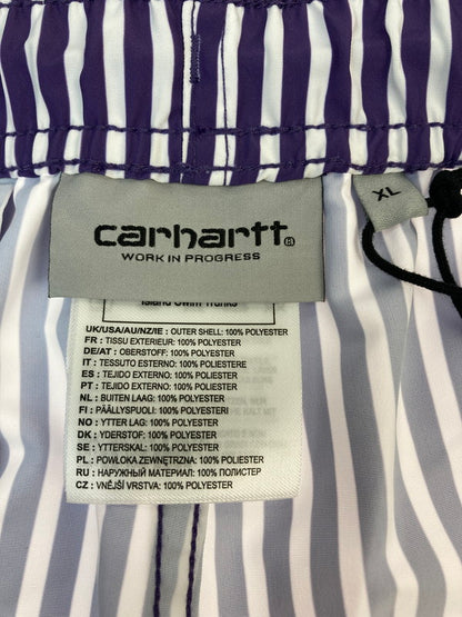 【中古美品】【メンズ】 CARHARTT WIP カーハートダブリューアイピー ISLAND SWIM STRIPE TRUNKS アイランド スイム ストライプ トランクス 153-251230-zi-44-min サイズ：XL カラー：パープル/ホワイト 万代Net店