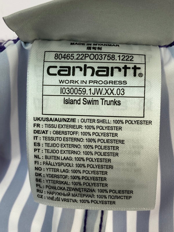 【中古美品】【メンズ】 CARHARTT WIP カーハートダブリューアイピー ISLAND SWIM STRIPE TRUNKS アイランド スイム ストライプ トランクス 153-251230-zi-44-min サイズ：XL カラー：パープル/ホワイト 万代Net店