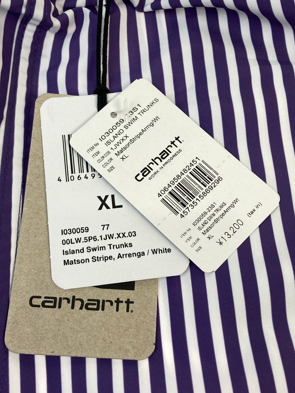 【中古美品】【メンズ】 CARHARTT WIP カーハートダブリューアイピー ISLAND SWIM STRIPE TRUNKS アイランド スイム ストライプ トランクス 153-251230-zi-44-min サイズ：XL カラー：パープル/ホワイト 万代Net店