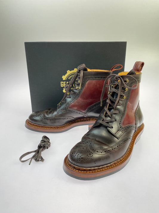 【中古品】【メンズ】 GEAR LEATHER ギア・レザー ウィングチップ レースアップ ブーツ メンズ シューズ 靴 164-251228-em-30-min カラー：ブラウン系 万代Net店