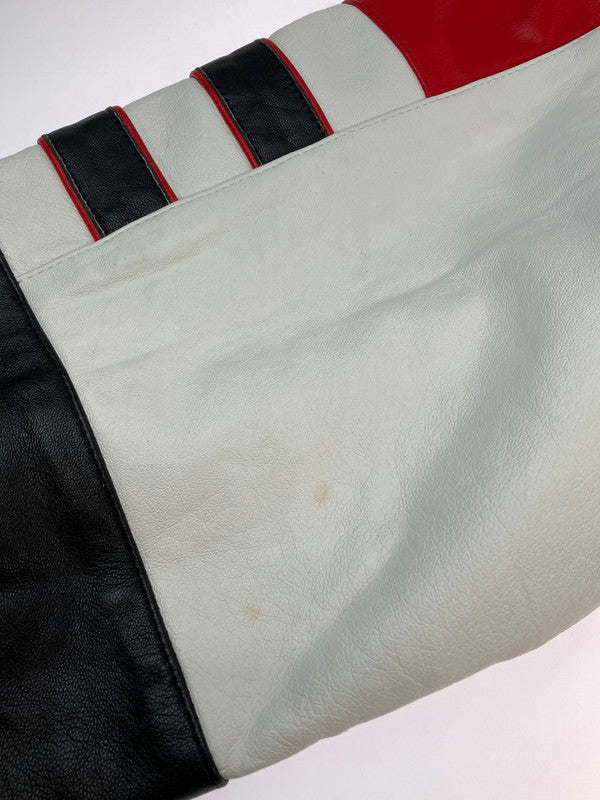 【中古品】【メンズ】 JEFF HAMILTON ジェフ ハミルトン CHICAGO BULLS LEATHER JACKET シカゴ ブルズ レザージャケット 146-251230-zi-01-min サイズ：L カラー：ブラック/レッド/ホワイト 万代Net店