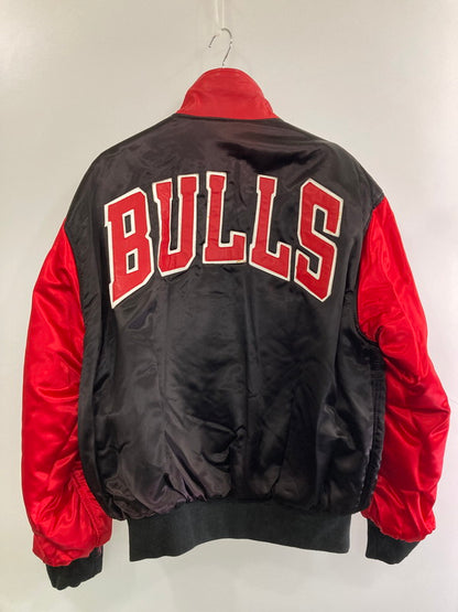 【中古品】【メンズ】 JEFF HAMILTON ジェフ ハミルトン CHICAGO BULLS LEATHER JACKET シカゴ ブルズ レザージャケット 146-251230-zi-01-min サイズ：L カラー：ブラック/レッド/ホワイト 万代Net店