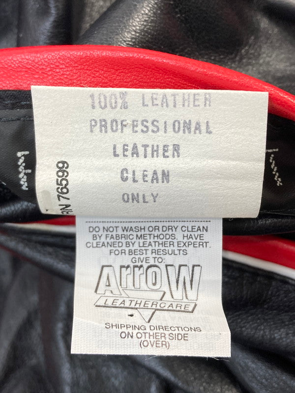【中古品】【メンズ】 JEFF HAMILTON ジェフ ハミルトン CHICAGO BULLS LEATHER JACKET シカゴ ブルズ レザージャケット 146-251230-zi-01-min サイズ：L カラー：ブラック/レッド/ホワイト 万代Net店