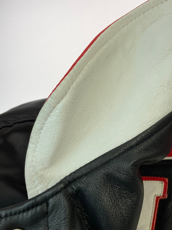 【中古品】【メンズ】 JEFF HAMILTON ジェフ ハミルトン CHICAGO BULLS LEATHER JACKET シカゴ ブルズ レザージャケット 146-251230-zi-01-min サイズ：L カラー：ブラック/レッド/ホワイト 万代Net店