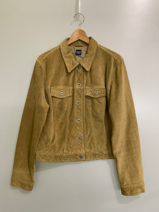 【中古品】【メンズ】 OLD GAP オールドギャップ SUEDE LEATHER TRUCKER JACKET スエード レザー トラッカージャケット アウター 146-260107-kk-25-min サイズ：表記なし 下記参照 カラー：ベージュ 万代Net店