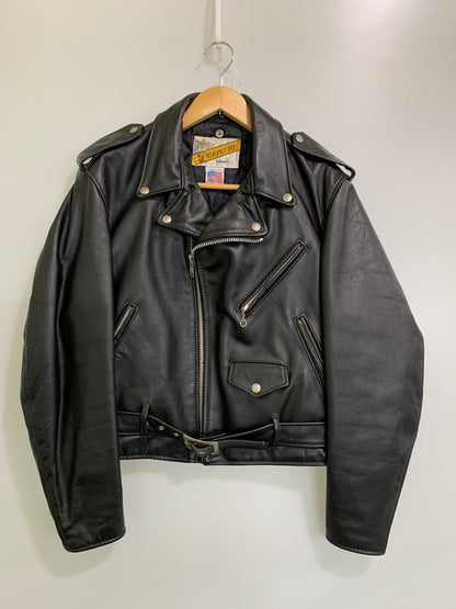 【中古品】【メンズ】 schott ショット 80-90's 618 LEATHER DOUBLE RIDERES JACKET 80-90年代 レザー ダブルライダースジャケット アウター 145-260107-kk-39-min サイズ：42 カラー：ブラック 万代Net店