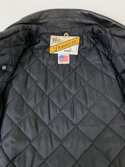 【中古品】【メンズ】 schott ショット 80-90's 618 LEATHER DOUBLE RIDERES JACKET 80-90年代 レザー ダブルライダースジャケット アウター 145-260107-kk-39-min サイズ：42 カラー：ブラック 万代Net店