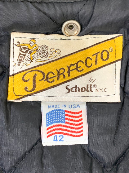 【中古品】【メンズ】 schott ショット 80-90's 618 LEATHER DOUBLE RIDERES JACKET 80-90年代 レザー ダブルライダースジャケット アウター 145-260107-kk-39-min サイズ：42 カラー：ブラック 万代Net店