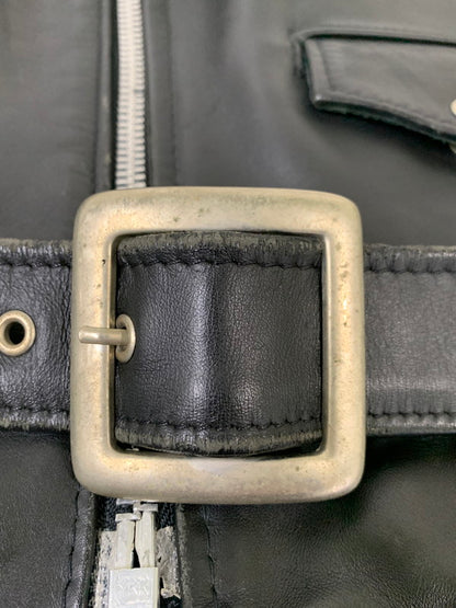 【中古品】【メンズ】 schott ショット 80-90's 618 LEATHER DOUBLE RIDERES JACKET 80-90年代 レザー ダブルライダースジャケット アウター 145-260107-kk-39-min サイズ：42 カラー：ブラック 万代Net店