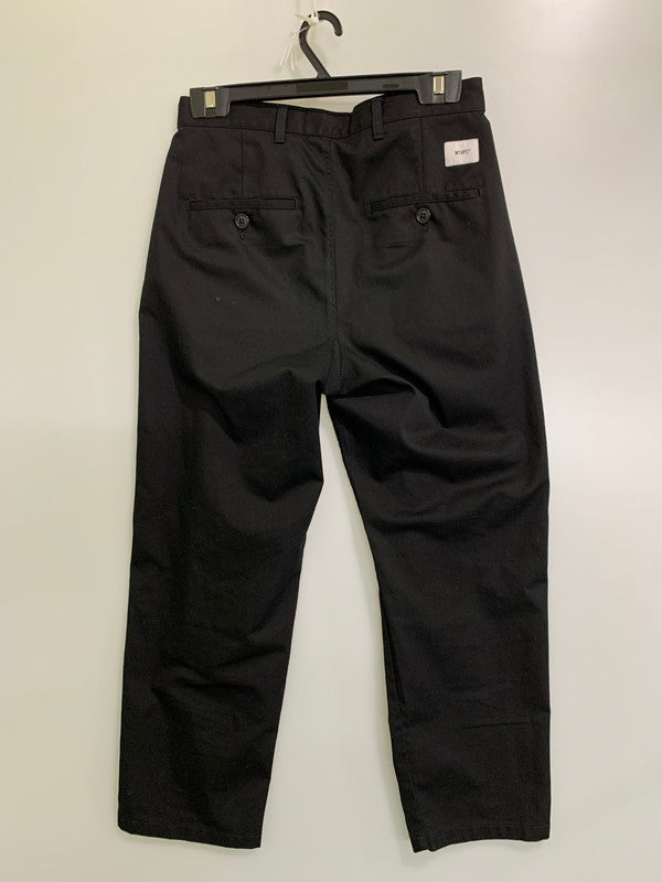 【中古品】【メンズ】 WTAPS ダブルタップス 23AW TRDT1802/TROUSERS/CTPL.TWILL TROUSERS CTPL. TWILL 232TQDT-PTM06 2タックトラウザーズ ボトムス パンツ 153-260107-kk-43-min サイズ：1 カラー：ブラック 万代Net店