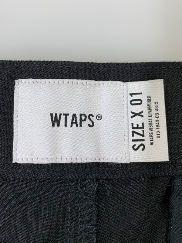 【中古品】【メンズ】 WTAPS ダブルタップス 23AW TRDT1802/TROUSERS/CTPL.TWILL TROUSERS CTPL. TWILL 232TQDT-PTM06 2タックトラウザーズ ボトムス パンツ 153-260107-kk-43-min サイズ：1 カラー：ブラック 万代Net店