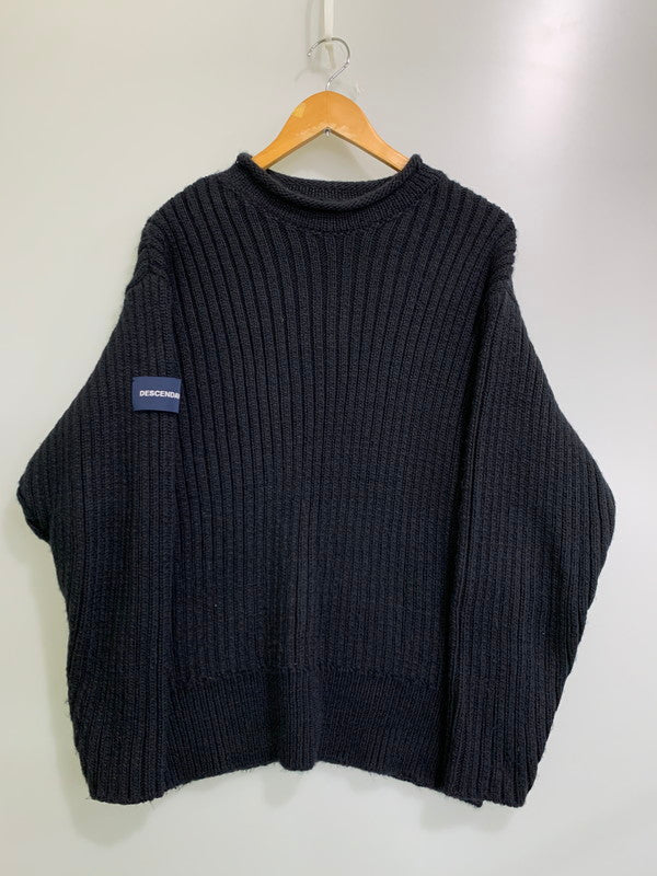 【中古品】【メンズ】 DESCENDANT ディセンダント 23AW DRAGNET RIB KNIT ドラグネット リブ ニット トップス セーター 142-260107-kk-27-min サイズ：2 カラー：チャコール 万代Net店