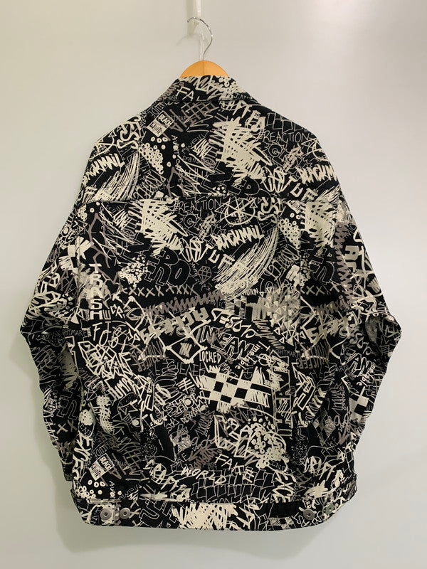 【中古品】【レディース】 MAISON MARGIELA メゾンマルジェラ 20AW PAINT DENIM TRACKER JACKET S51AM0390 S30683 ペイントデニム トラッカージャケット ライトアウター Gジャン 141-260107-kk-31-min サイズ：XS カラー：ブラック 万代Net店