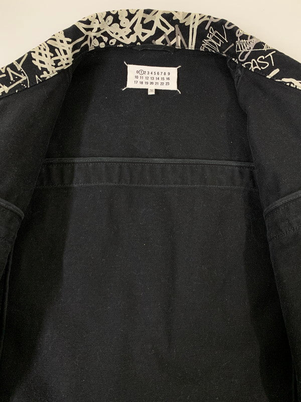 【中古品】【レディース】 MAISON MARGIELA メゾンマルジェラ 20AW PAINT DENIM TRACKER JACKET S51AM0390 S30683 ペイントデニム トラッカージャケット ライトアウター Gジャン 141-260107-kk-31-min サイズ：XS カラー：ブラック 万代Net店